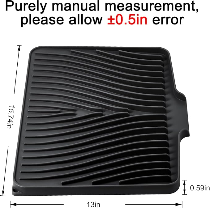 Silicone Dish Drying Mat for Kitchen Counter, Dish Drying Pad, Non-Slip Drain - Image 2