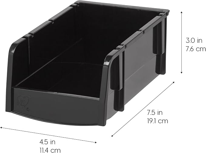 IRIS USA Stackable Bins, 7.5 x 4.5 x 3 inch, Plastic Hanging Open Front Shelf - Image 2