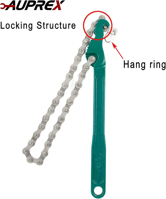 12 Inch Sturdy Carbon Steel Adjustable Heavy Duty Ratcheting Chain Oil Filter - Image 3