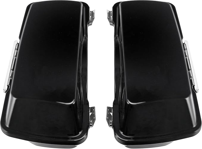 XFMT Motorcycle Matte Black Hard Saddlebags Saddle Bags Trunk W/Lids & Chrome - Image 6