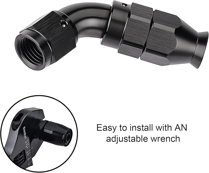 EVIL ENERGY 4AN 60 Degree PTFE One Piece Full Flow End Hose Fitting Aluminum - Image 6