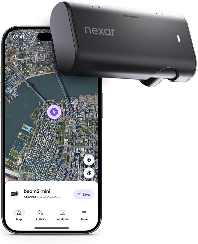 Nexar Beam2 Mini Dash Cam Car Camera 256GB Storage 24H Parking Mode Wide Angle by Nexar-Industry-leadingAIDashCams