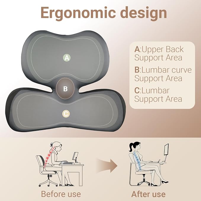 Lumbar Pillow, Ergonomic Lumbar Support Pillow - Image 3