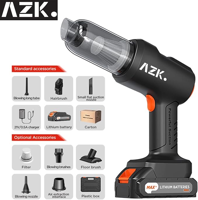 Car Vacuum Portable Cordless, 36500Pa High Power Suction & Blower, Wireless - Image 5