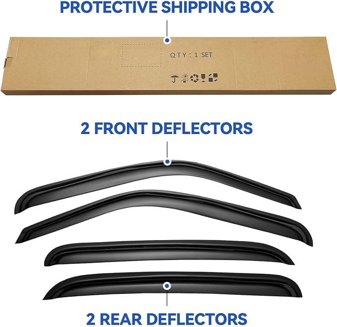 Window Visors Rain Guards for 2001-2007 Chevy Silverado/GMC Sierra, Window Vent - Image 6