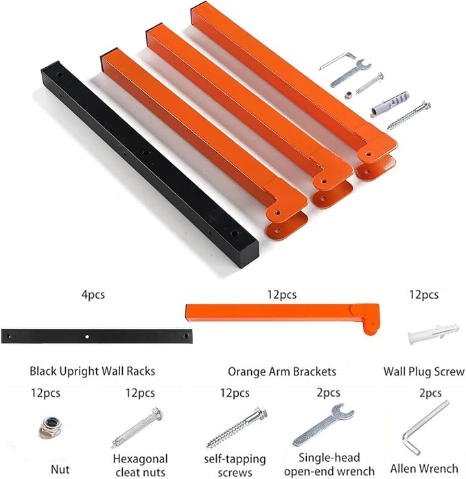 ​Lumber Storage Rack Metal Shelf Brackets, Sturdy Multipurpose Racking - Image 3
