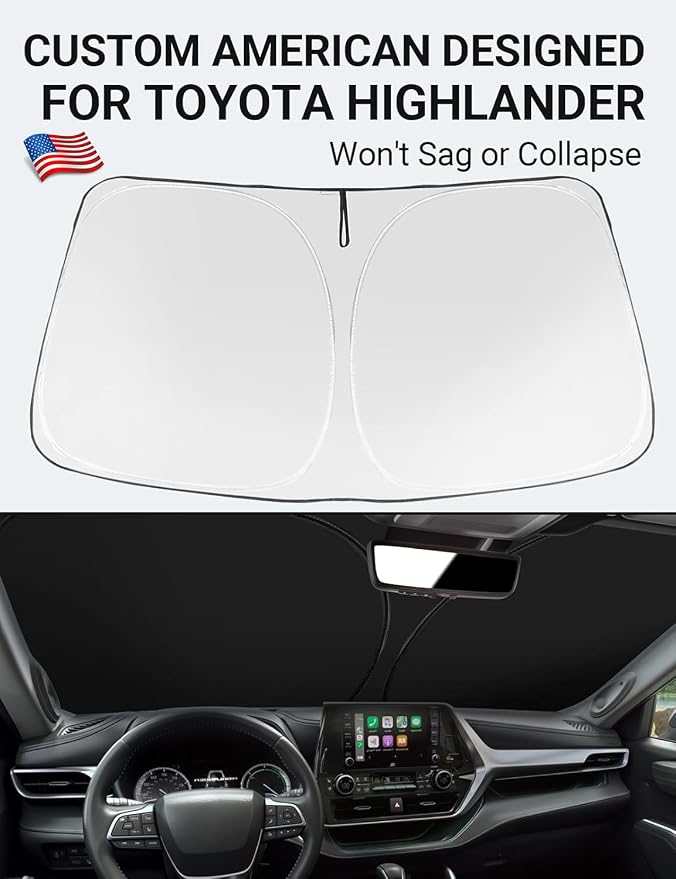 Proadsy for Toyota Highlander 2020-2024 2025 Windshield Sun Shade 4-Layer - Image 2