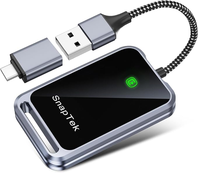 Wireless CarPlay Adapter for Apple iPhone, Convert Wired to Wireless CarPlay by SnapTek