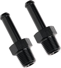 1/8 NPT Male to 1/4" Hose Barb Fitting Adapter Nipple Straight Aluminum Black by Podavelle