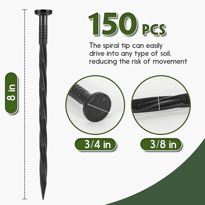 Landscape Edging Stakes, Spiral Nylon Anchoring Spikes - Image 4