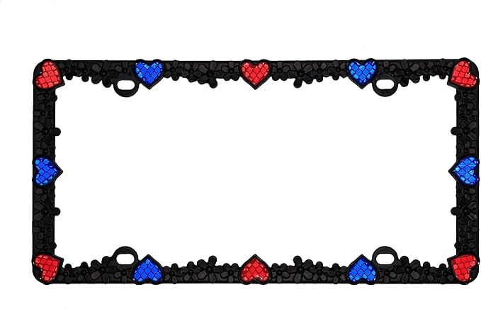 Creathome 3D Daisy Heart License Plate Frame from Pure Zinc Alloy Metal Perfect - Image 5