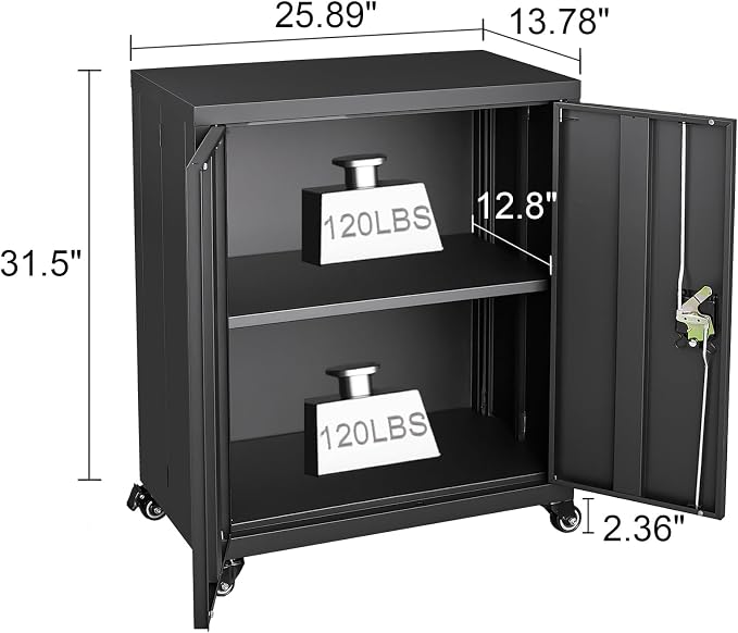 GREATMEET Garage Cabinets with Wheels - Image 3