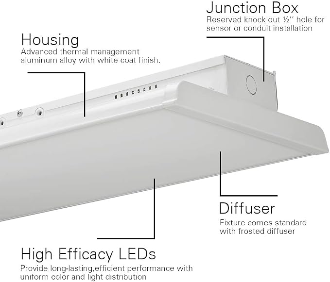 2 Pack 2 FT Linear LED High Bay Light 165W 22400 Lumens - Image 3