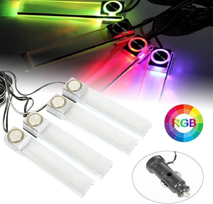 Interior Car Footwell Lights, LED Car Strip Lights, 4 in 1 12V Car Auto - Image 4