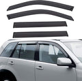 Set of 4 Front+Rear Smoke Sun/Rain Guard Outside Mount Tape-On Acrylic Window by LQQDP