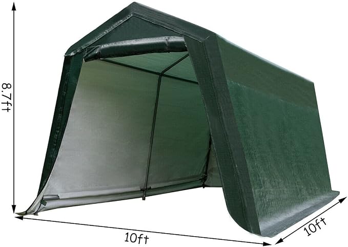 ERGOMASTER 10 Ft x 10 Ft Outdoor Carport Patio Storage Shelter Metal Frame and - Image 5