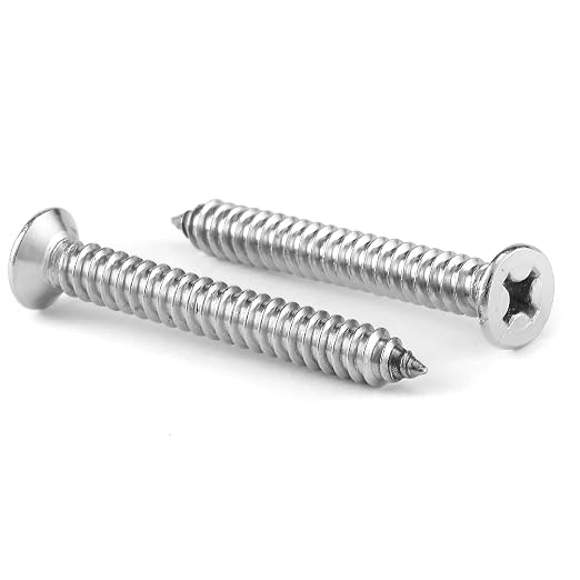 #14 x 1-1/2" Wood Screw 100Pcs 18-8 Stainless Steel Screws Flat Head Phillips by SGTZH
