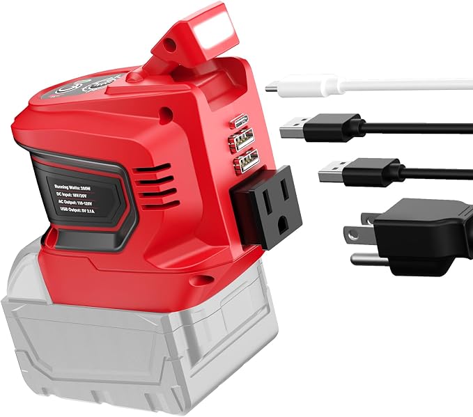 Power Inverter Compatible with Milwaukee 18V Battery, Ecarke 200W Portable by Ecarke