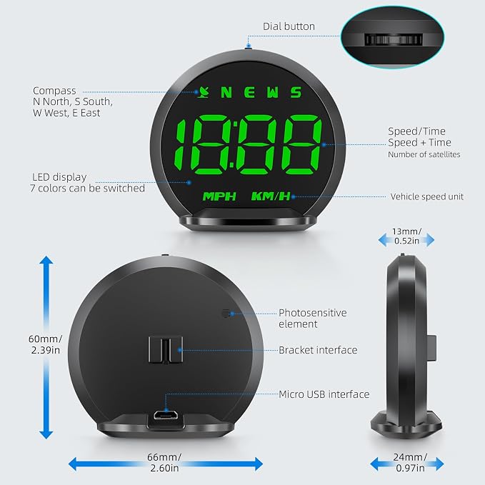 ACECAR Digital GPS Speedometer New HUD Car Head Up Display LCD Display - Image 6