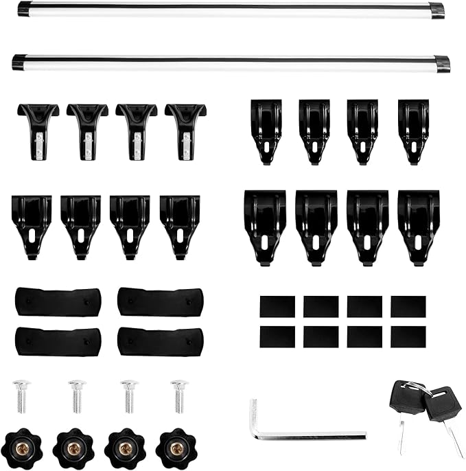 50" Universal Rooftop Crossbars, Adjustable Locking Luggage Crossbars Compatible - Image 6