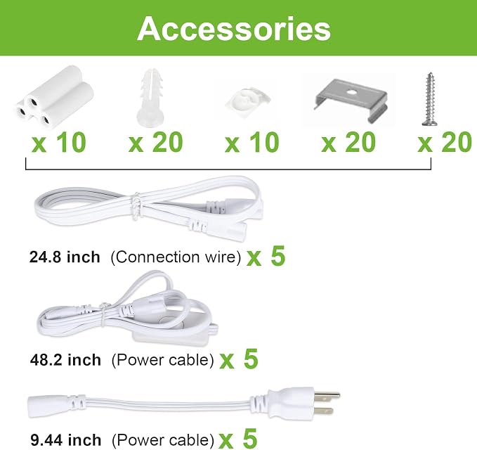 hykolity 4FT LED Shop Light, V Shape Integrated T8 LED Tube Light, 6500K Super - Image 6