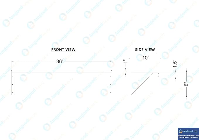 AmGood 36" Long X 10" Deep Stainless Steel Wall Shelf | NSF Certified | - Image 8