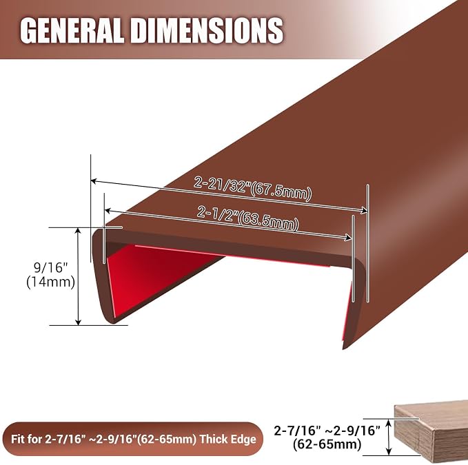 Rubber Edge Trim, Flexible Self Adhesive U Shaped Peel and Stick Edge Banding - Image 2