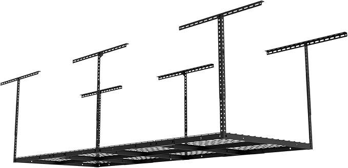 3ftx8ft Overhead Garage Storage Rack, Heavy-Duty Metal Garage Ceiling Storage by eShelf