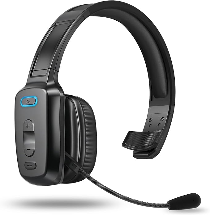 Bluetooth Headset, 60hrs Noise Canceling V5.2 Over Head Headphones, Single Ear by Home