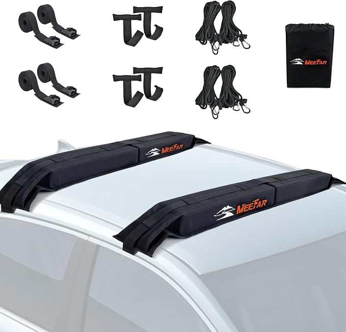 MeeFar Universal Car Soft Roof Rack Pads Luggage Carrier System by MeeFar