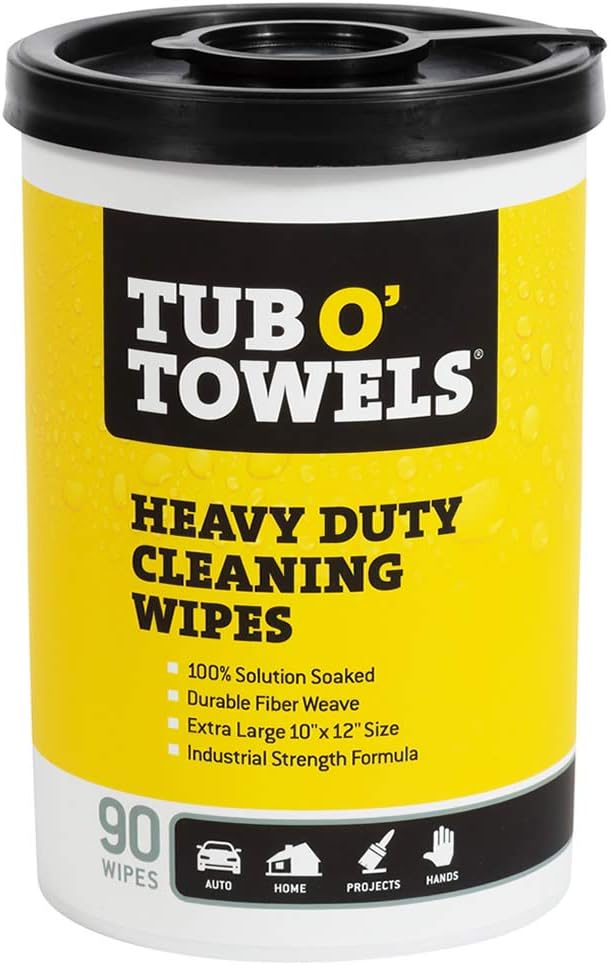 Tub O Towels TW90 Heavy-Duty 10" x 12" Size Multi-Surface Cleaning Wipes by TubOTowels