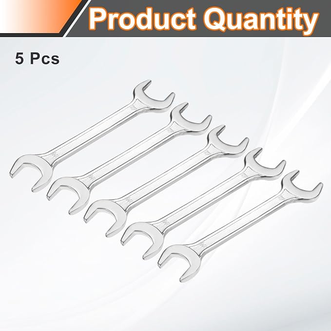 HARFINGTON 5pcs Double Open End Wrench 24mm x 27mm Metric 15 Degree Offset - Image 3