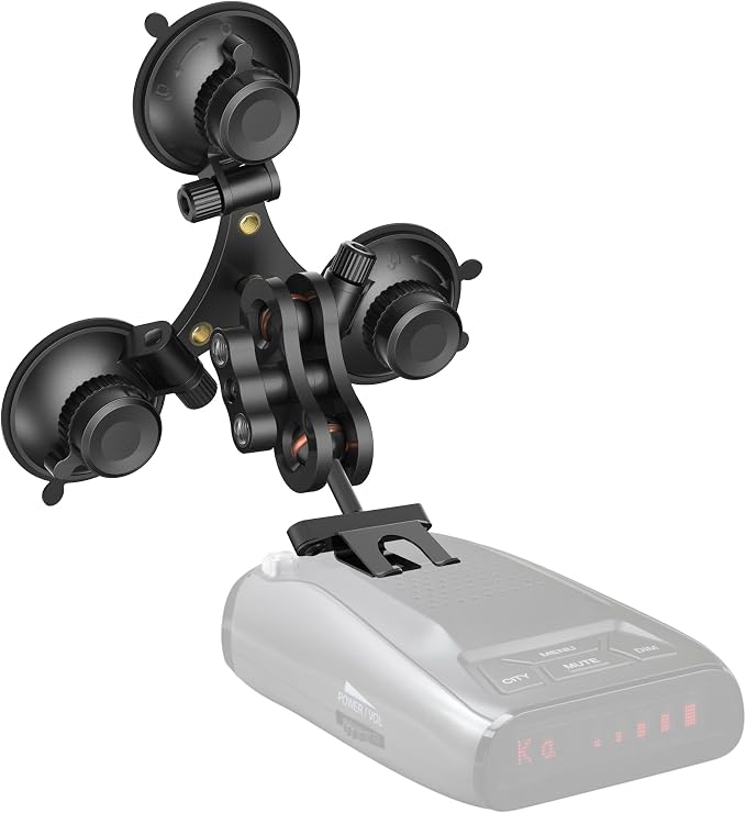 Radar Detector Mount, Triangular Suction Cup Mount, Windshield Radar Detector by SYGGDERS