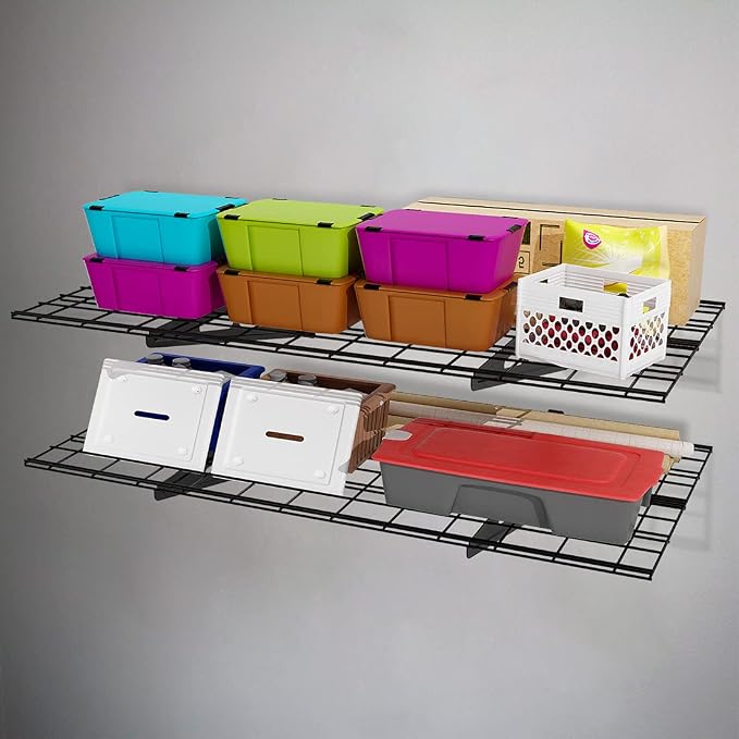 FLEXIMOUNTS 2-Pack 2x4ft 24-inch-by-48-inch Wall Shelf Garage Storage Rack Wall - Image 6