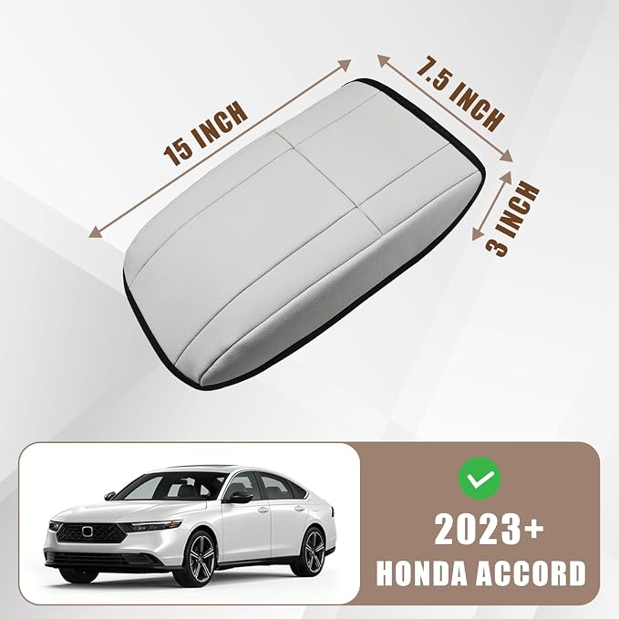 Muslogy for Accord 2023-2025 Center Console Cover Armrest Pad Vegan Leather - Image 5
