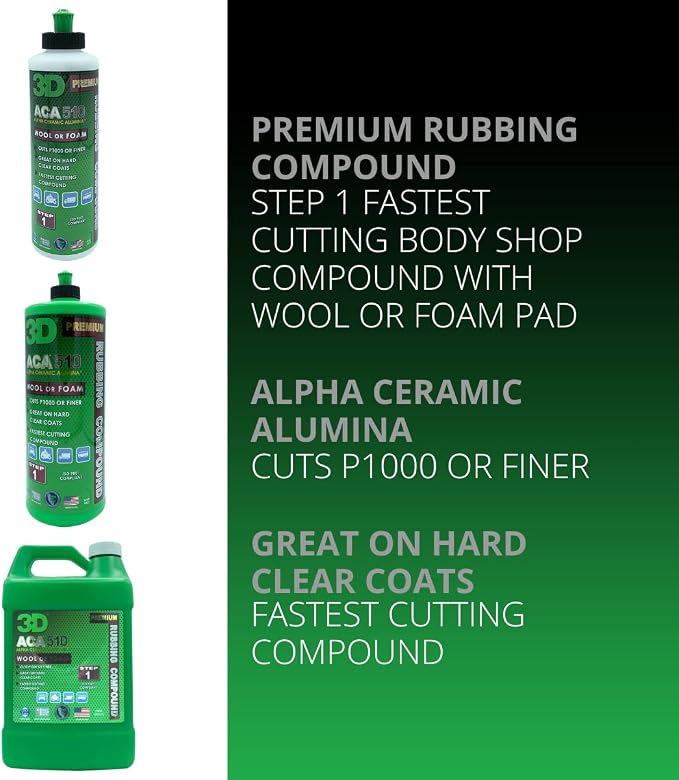 3D ACA 510 Rubbing Compound – Fast-Cutting Paint Correction Compound - Image 2