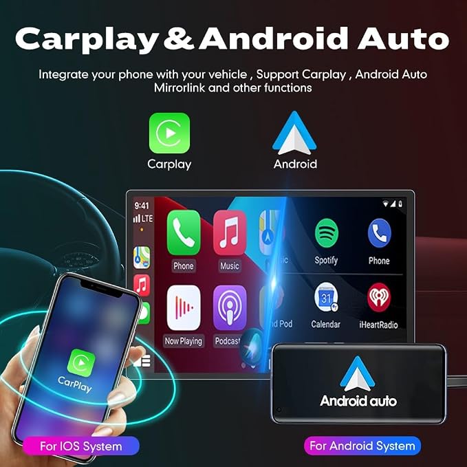 Kunfine Car CarPlay Android Auto Navigation Stereo GPS Radio Reverse Camera - Image 2