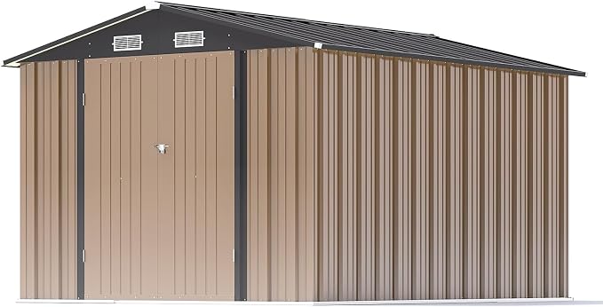 Patiowell 8x10 FT Outdoor Storage Shed, Large Garden Tool Metal Shed - Image 8