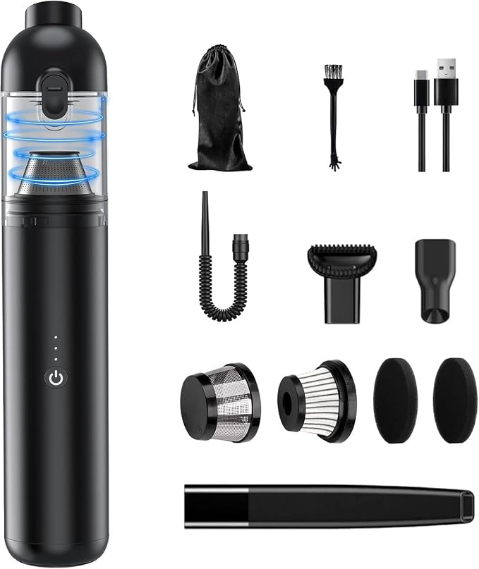 Car Vacuum Portable Cordless, 4-in-1 Handheld Vacuums Cordless, 000PA Strong by Akjbl