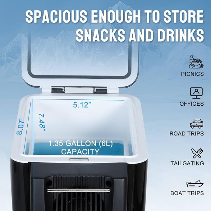 CAYNEL 12V 6 Quart Personal Thermoelectric, 6 Liter Capacity, Portable Electric - Image 7