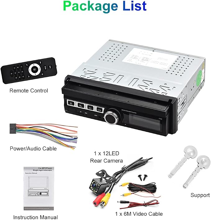 Hikity Single Din Touchscreen Car Stereo 7 Inch Touch Screen Car Radio - Image 6