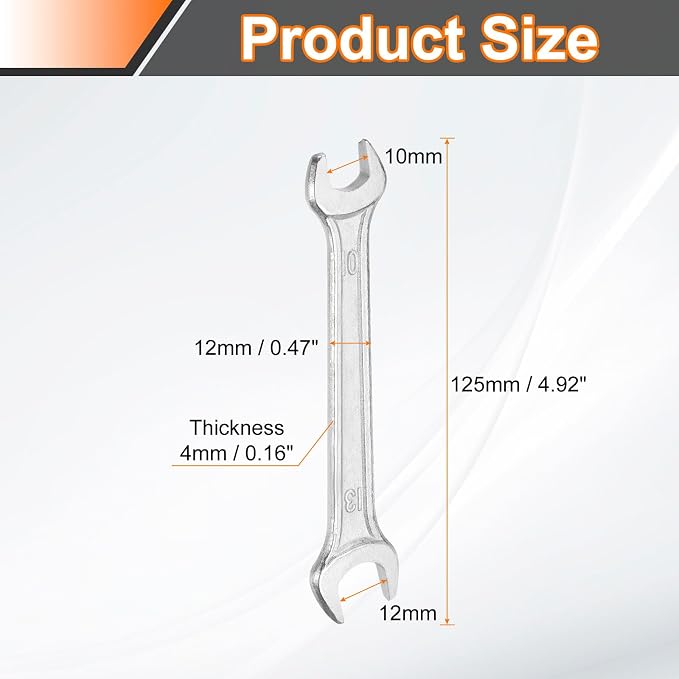 HARFINGTON 5pcs Double Open End Wrench 10mm x 12mm Metric 15 Degree Offset - Image 2