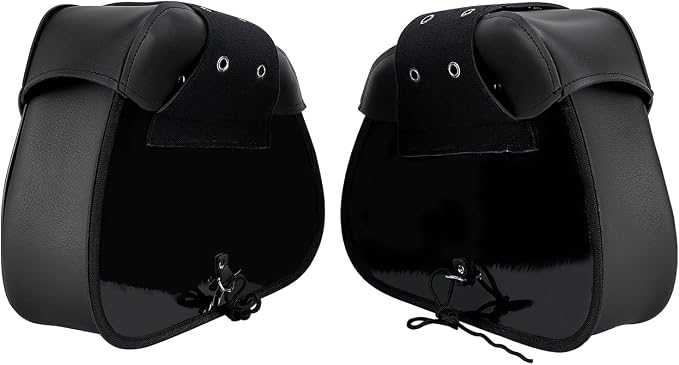 Motorcycle Saddle Bags Synthetic Leather Luggage Bag Waterproof Throw Over - Image 8