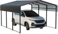 Metal Carport 10 * 15 FT with Enhanced Base Heavy Duty Garage with Galvanized by HEYTOWN