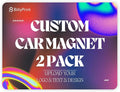 Custom Car Magnet for Business 2-Pack Vivid Printing Reflective Fade-Resistant by BillyPrint