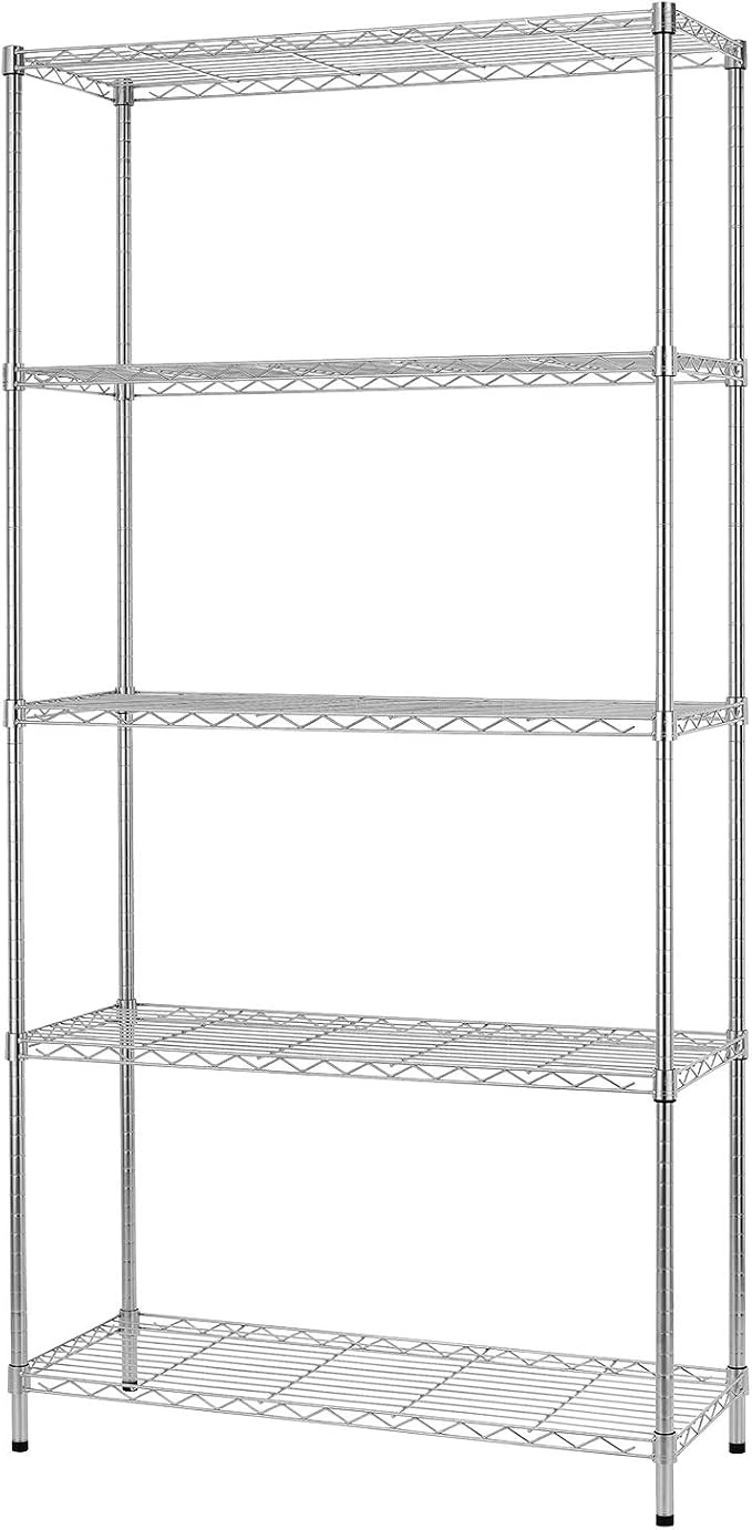 BestOffice 14''Wx36''Dx72''H NSF Wire Shelf Metal 5 Shelf Wire Shelving Unit by BestOffice