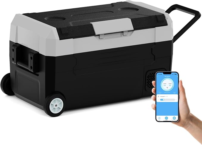 SubSun 12 Volt Car Refrigerator, 37QT Portable Fridge Freezer, Compressor by SubSun