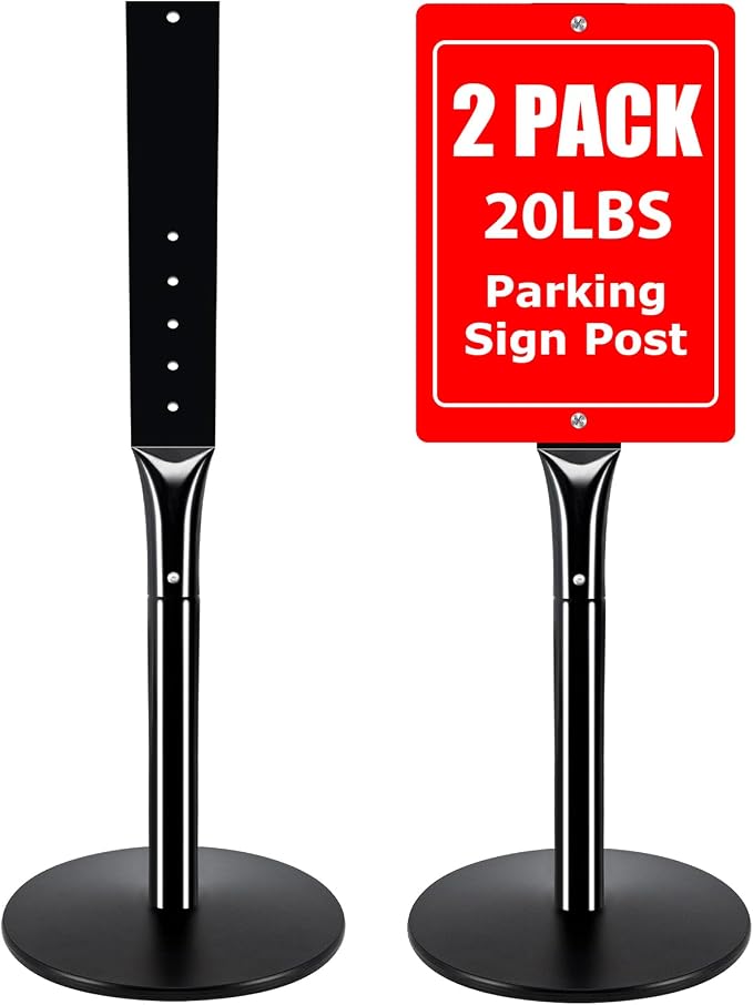 2Pack Heavy Duty Parking Sign Post by VAIIGO