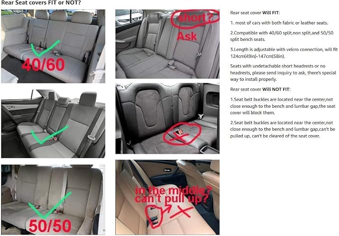 Seat Covers Full Set, Waterproof Leather Seat Covers - Image 5
