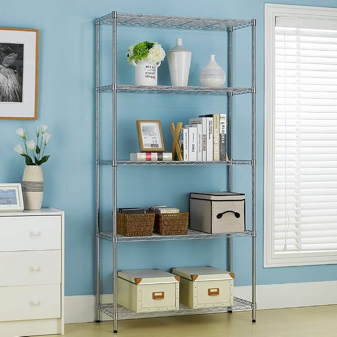 BestOffice 14''Wx36''Dx72''H NSF Wire Shelf Metal 5 Shelf Wire Shelving Unit - Image 2
